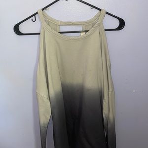 Gradient Cold Shoulder Sweater